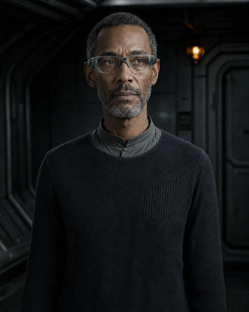 Personnel file portrait of Doctor Travis Harrison, linguist aboard the Curiosity