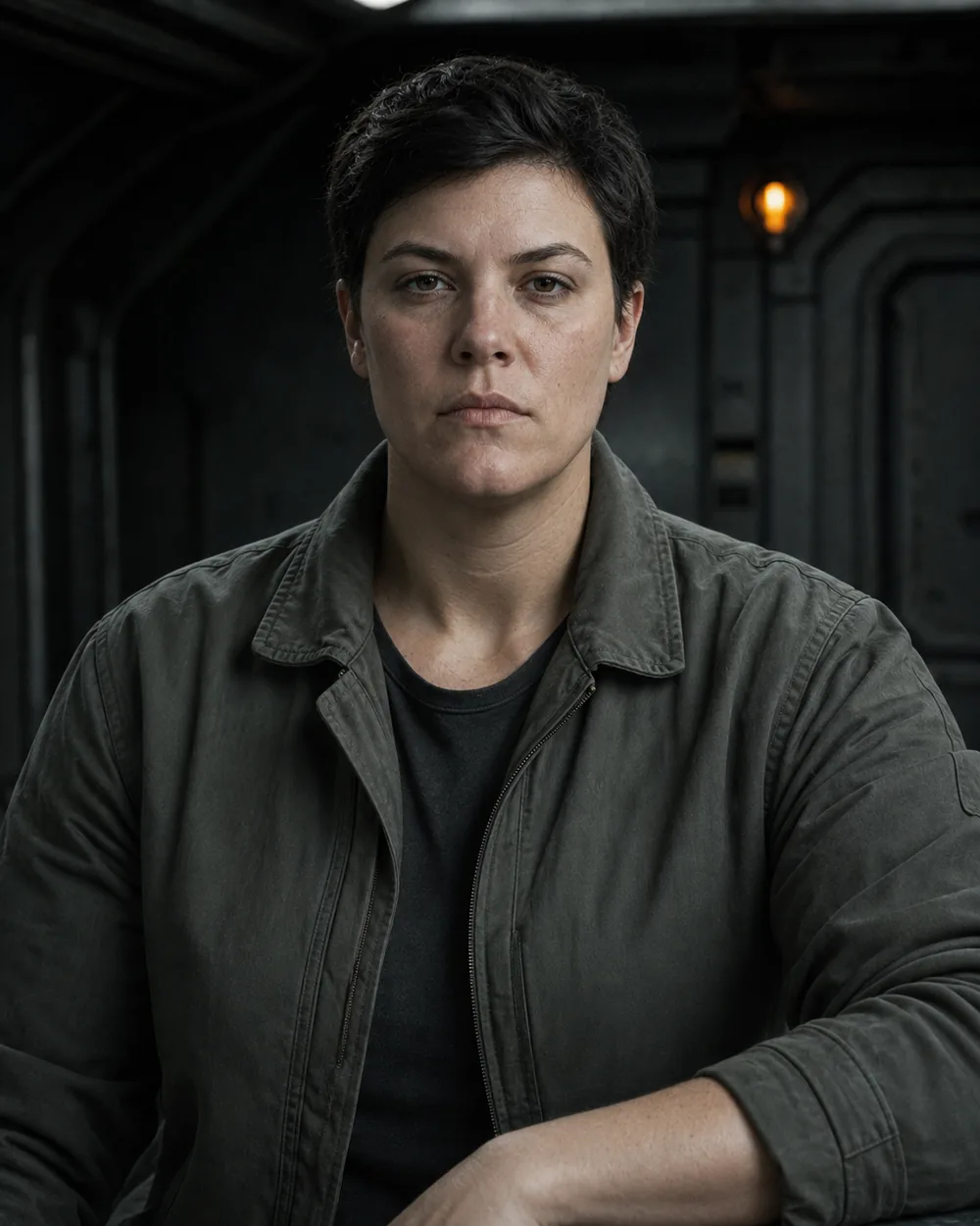 Personnel file portrait of Monique Levine, pilot of the research vessel Curiosity