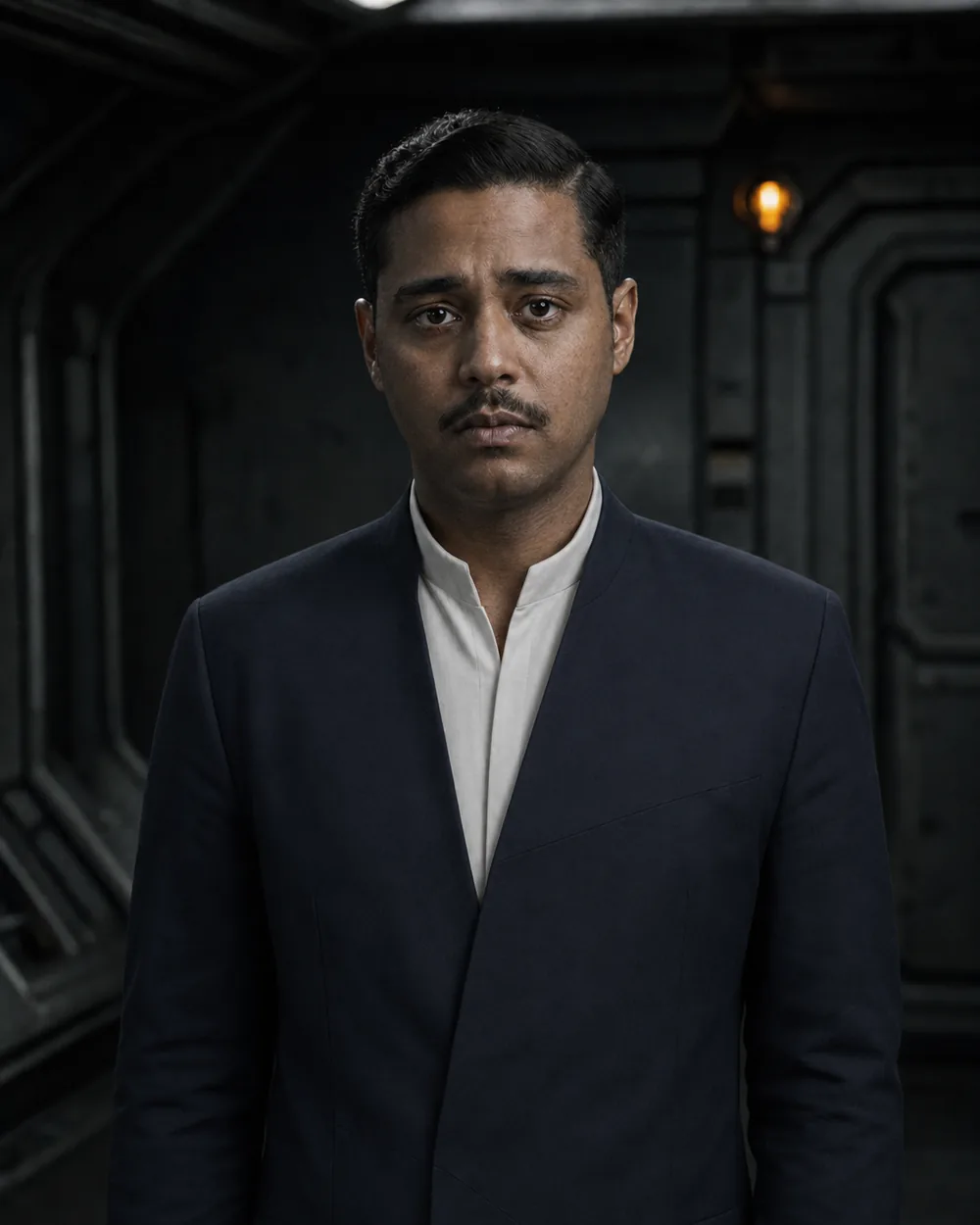Personnel file portrait of Liborio Romero, United Earth Agency representative aboard the Curiosity